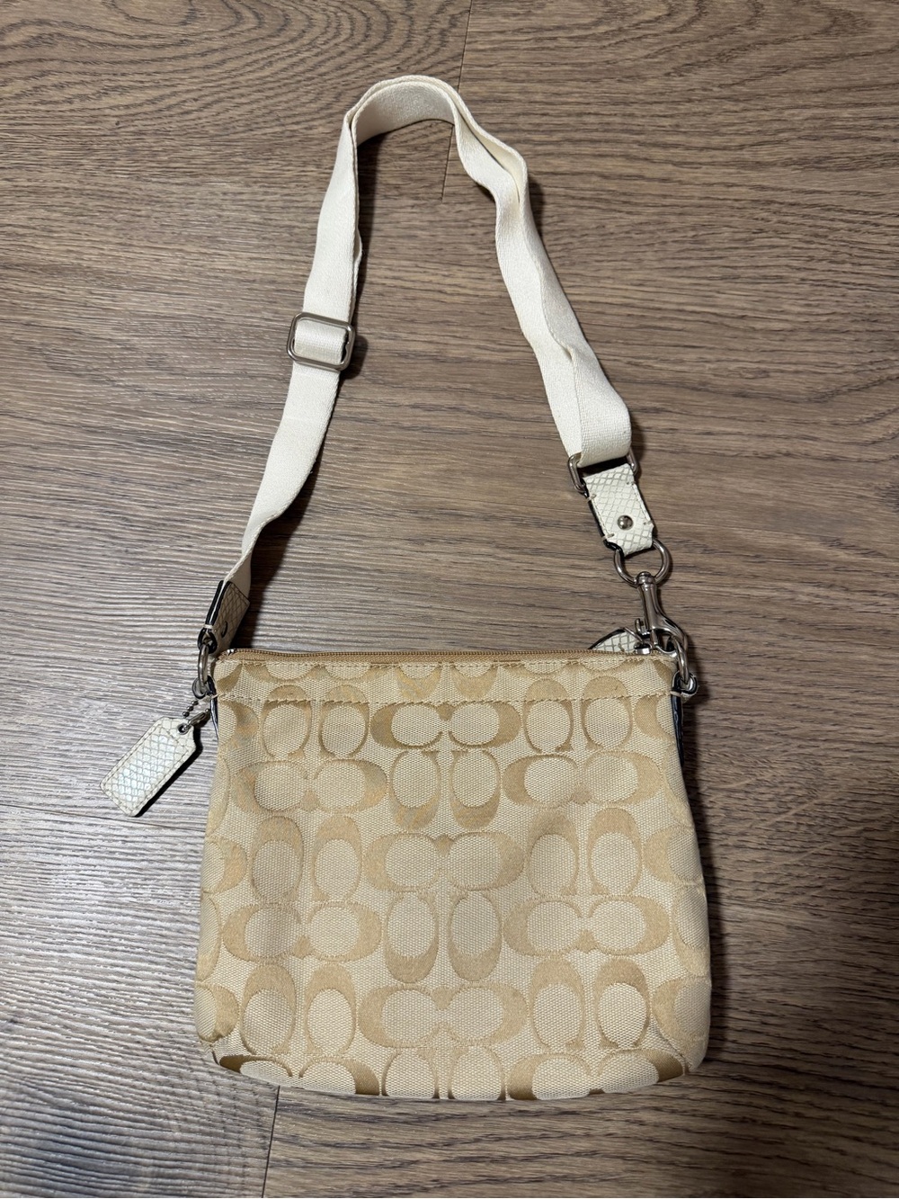 Coach Tan Signature Canvas Crossbody Bag - Picture 2 of 5